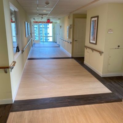 commercial floors in a hallway